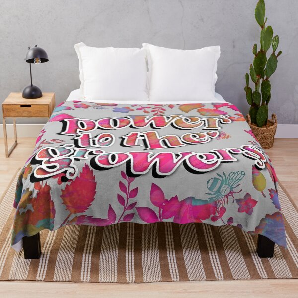 Item preview, Sabrina Farmer Art -  Power to the Growers - Flower Power on gray designed and sold by sabrinart42.