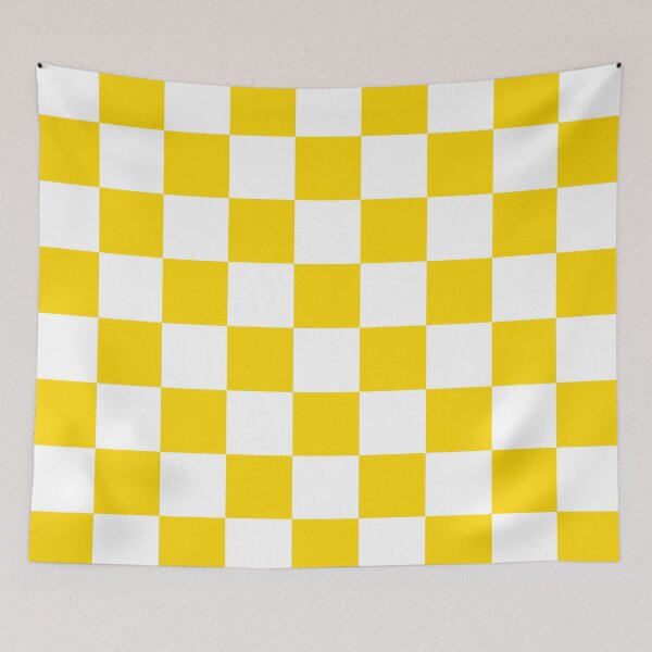 Item preview, Checkered - White and Gold Yellow designed and sold by JustPatterns2.