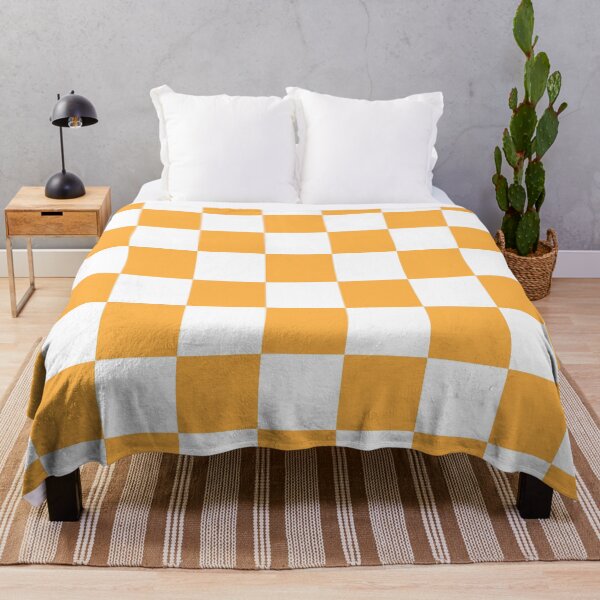 Item preview, Checkered - White and Pastel Orange designed and sold by JustPatterns2.