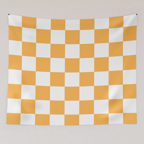 Item preview, Checkered - White and Pastel Orange designed and sold by JustPatterns2.