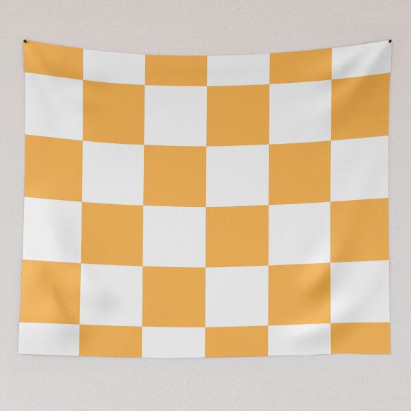 Item preview, Large Checkered - White and Pastel Orange designed and sold by JustPatterns2.