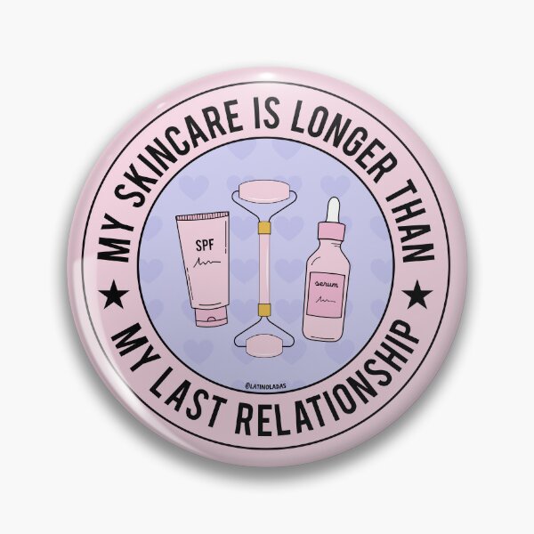 Item preview, My skincare is longer than my last relationship / Trendy Beauty Routine in Pastel Pink Purple Quartz Face Roller Serum SPF Sunscreen designed and sold by Latinoladas.