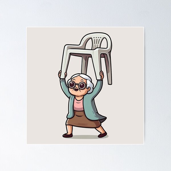 Item preview, Flying Chair: Grandma in Superhero Mode designed and sold by teesandlove.
