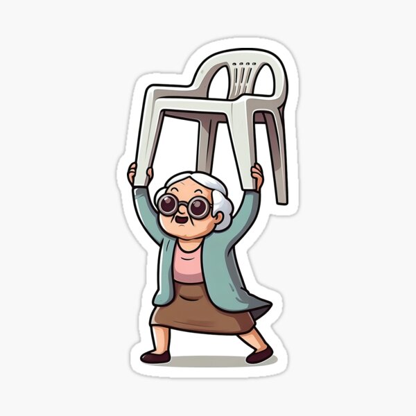 Item preview, Flying Chair: Grandma in Superhero Mode designed and sold by teesandlove.