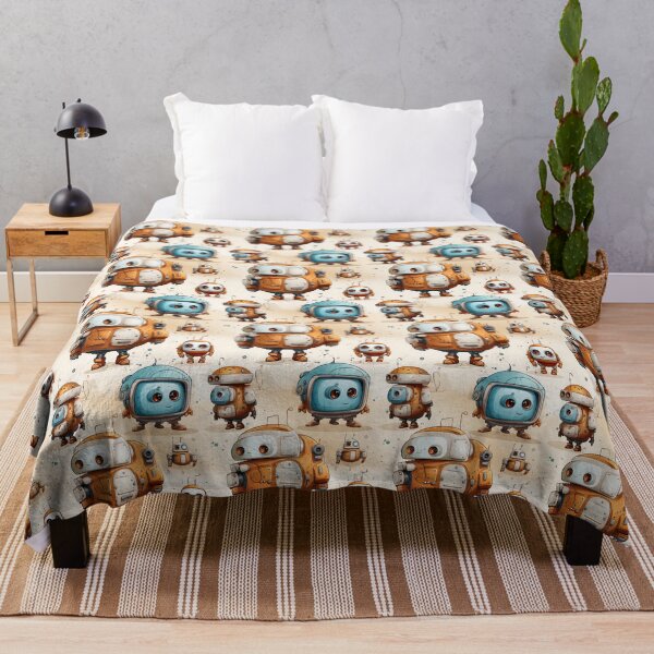 Item preview, Cute Robots Cartoon Style Seamless Pattern designed and sold by DrPhatPhaw.