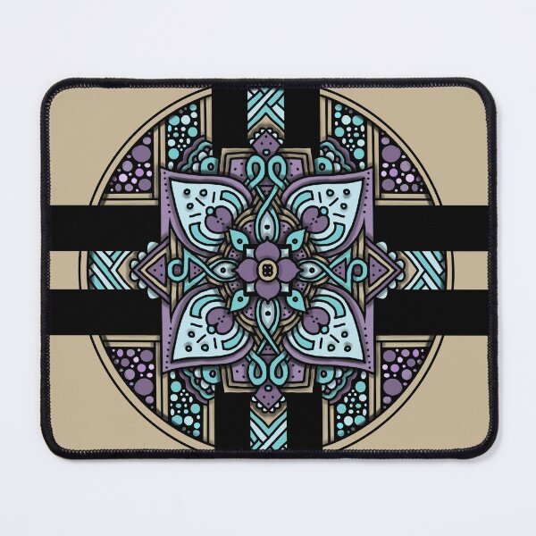 Item preview, Floral Mandala in Lavender, Sky Blue and Tan designed and sold by Free-Spirit-Meg.