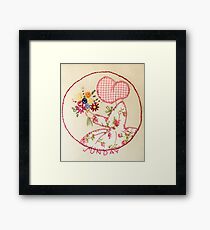 Sunny Sunday Bouqet Of Flowers Bonnet Lady Framed Print