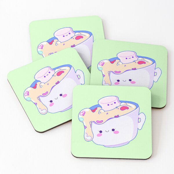 Item preview, Kawaii Hot Chocolate & Marshmallows in Teacup designed and sold by designbykev.