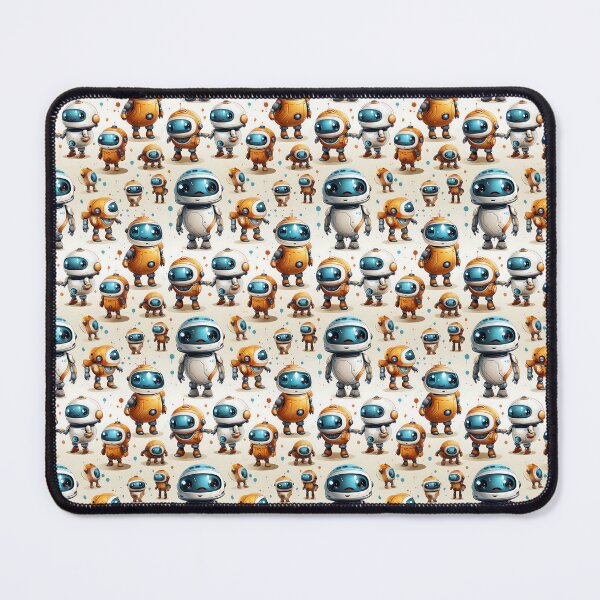 Item preview, Cute Robots Cartoon Style Seamless Pattern designed and sold by DrPhatPhaw.
