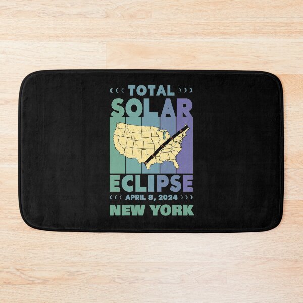 Item preview, New York Total Solar Eclipse with MAP - in Green and Blue Hues 2024 April 8 designed and sold by EmeraldeaArt.