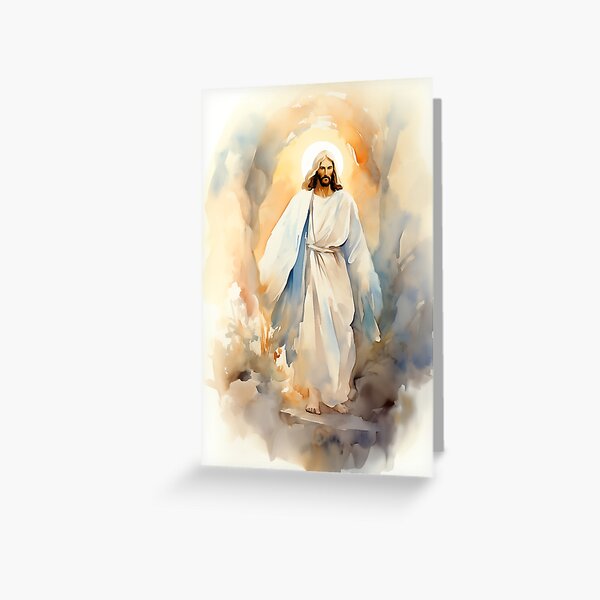 Item preview, Jesus Christ Resurrection Scene - Easter Watercolour Art designed and sold by AdamesArtStudio.