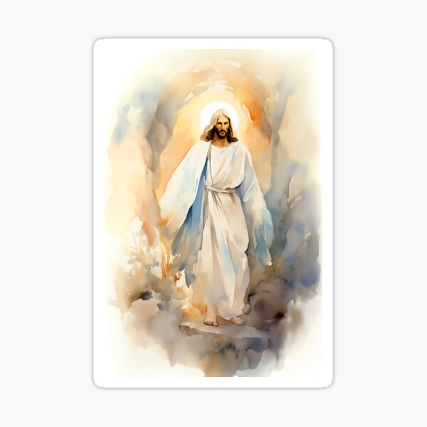 Item preview, Jesus Christ Resurrection Scene - Easter Watercolour Art designed and sold by AdamesArtStudio.