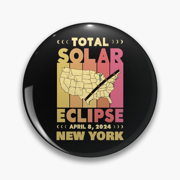 Item preview, New York Total Solar Eclipse with MAP - in Sun Hues 2024 April 8 designed and sold by EmeraldeaArt.