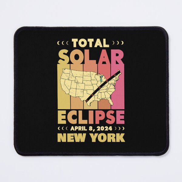Item preview, New York Total Solar Eclipse with MAP - in Sun Hues 2024 April 8 designed and sold by EmeraldeaArt.