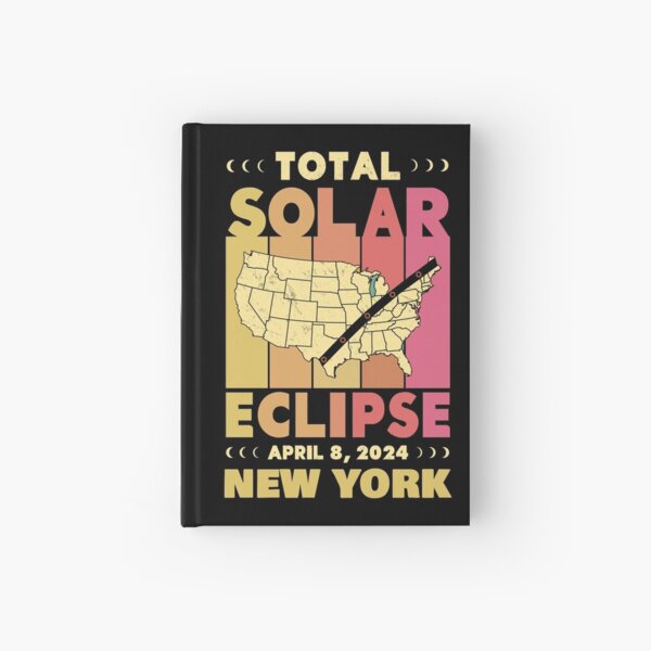 Item preview, New York Total Solar Eclipse with MAP - in Sun Hues 2024 April 8 designed and sold by EmeraldeaArt.