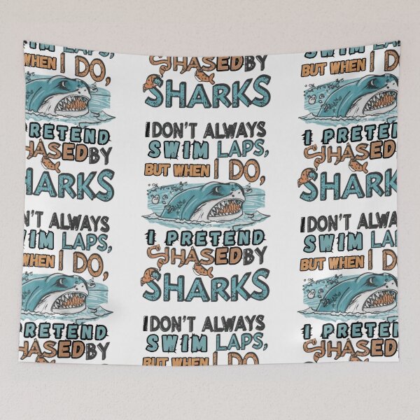 Item preview, Chased by Sharks: Funny Swimming T-Shirt.  designed and sold by BENMBARK.