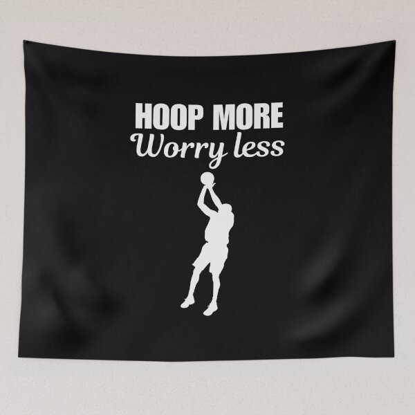 Item preview, Hoop more, worry less, funny quote or saying for athletes and people who love and like basketball sport. designed and sold by NBSStore.
