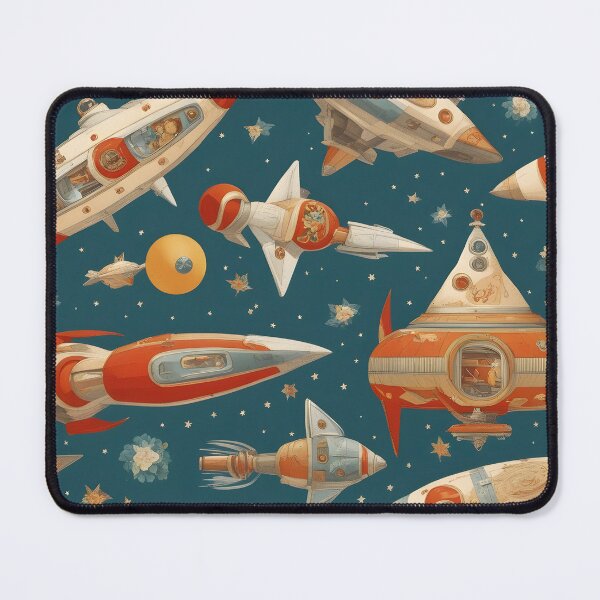 Item preview, Spaceships painted in vintage style designed and sold by Working-Woman.