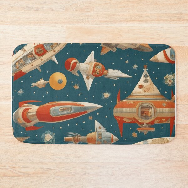 Item preview, Spaceships painted in vintage style designed and sold by Working-Woman.