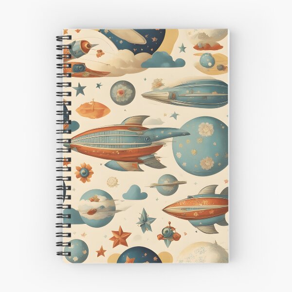 Item preview, Spaceships painted in vintage style designed and sold by Working-Woman.
