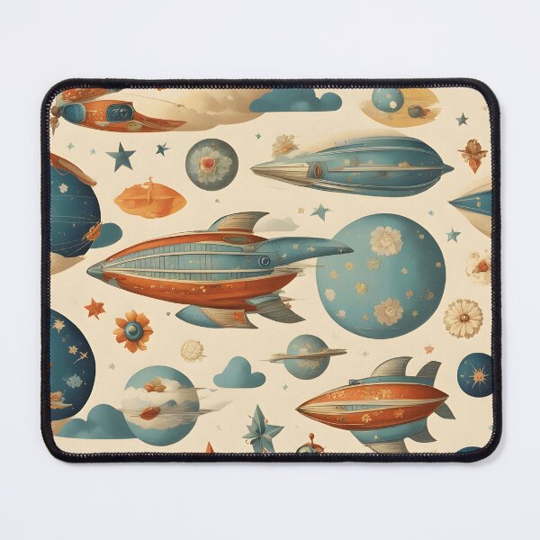 Item preview, Spaceships painted in vintage style designed and sold by Working-Woman.