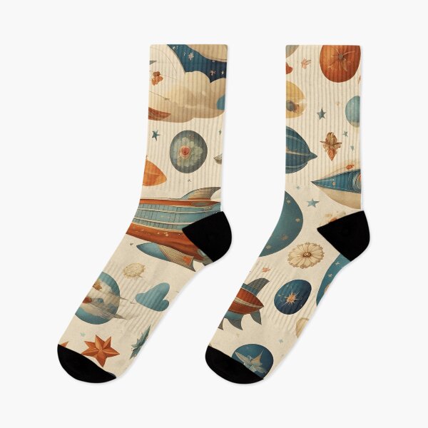 Item preview, Spaceships painted in vintage style designed and sold by Working-Woman.