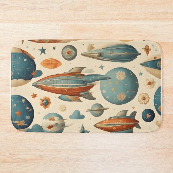 Item preview, Spaceships painted in vintage style designed and sold by Working-Woman.