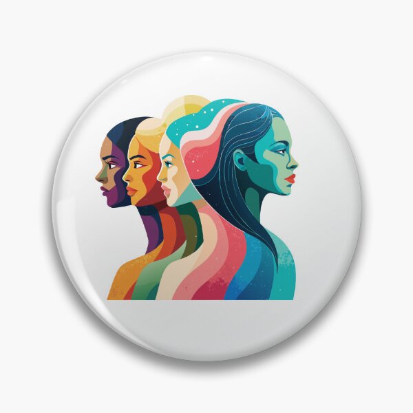 Item preview, Unity in Diversity: Embracing Multiculturalism in a Colorful Illustration of Women's Profiles designed and sold by Rosa Elena Albornoz Mendez.