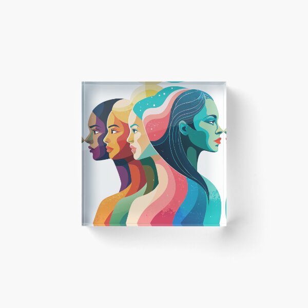 Item preview, Unity in Diversity: Embracing Multiculturalism in a Colorful Illustration of Women's Profiles designed and sold by Rosa Elena Albornoz Mendez.