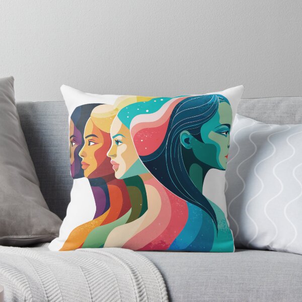Item preview, Unity in Diversity: Embracing Multiculturalism in a Colorful Illustration of Women's Profiles designed and sold by Rosa Elena Albornoz Mendez.