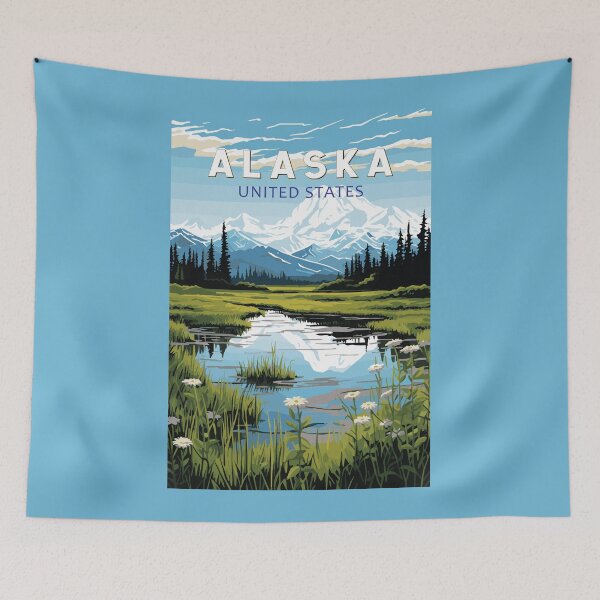Item preview, Alaska Travel Art Vintage designed and sold by KrisSidDesigns.