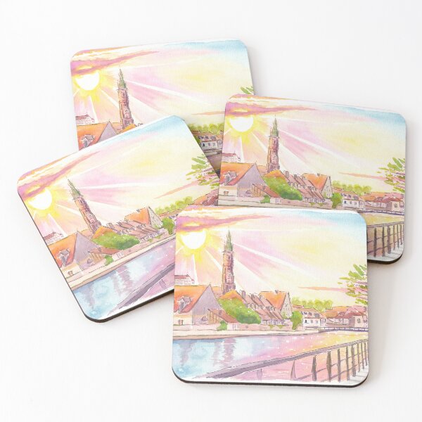 Item preview, Landshut Bavaria Watercolor Scene of Cityview with Isar River designed and sold by artshop77.