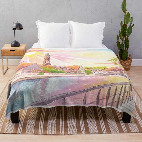Item preview, Landshut Bavaria Watercolor Scene of Cityview with Isar River designed and sold by artshop77.