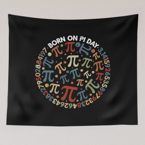 Item preview, Born on Pi Day Math 3.14 Digits and Pi Signs Mathematics and Birthday Vintage Round Design designed and sold by venomousvector.