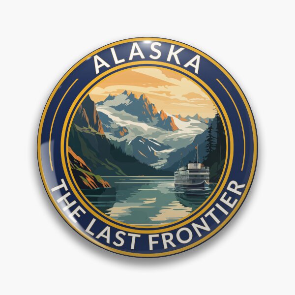 Item preview, Alaska Travel Art Badge designed and sold by KrisSidDesigns.