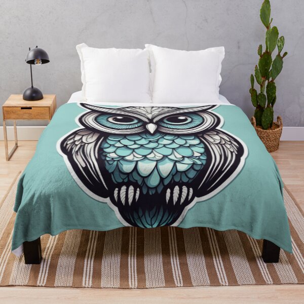 Item preview, Horned Owl Cartoon designed and sold by FamiliarPufferfish.