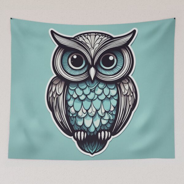 Item preview, Horned Owl Cartoon designed and sold by FamiliarPufferfish.