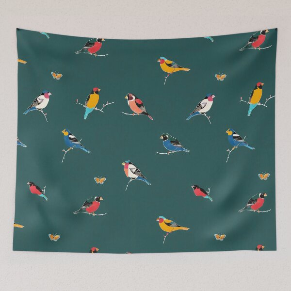 Item preview, Colorful Birds and Butterflies Pattern - Nature Inspired designed and sold by David Balzen.