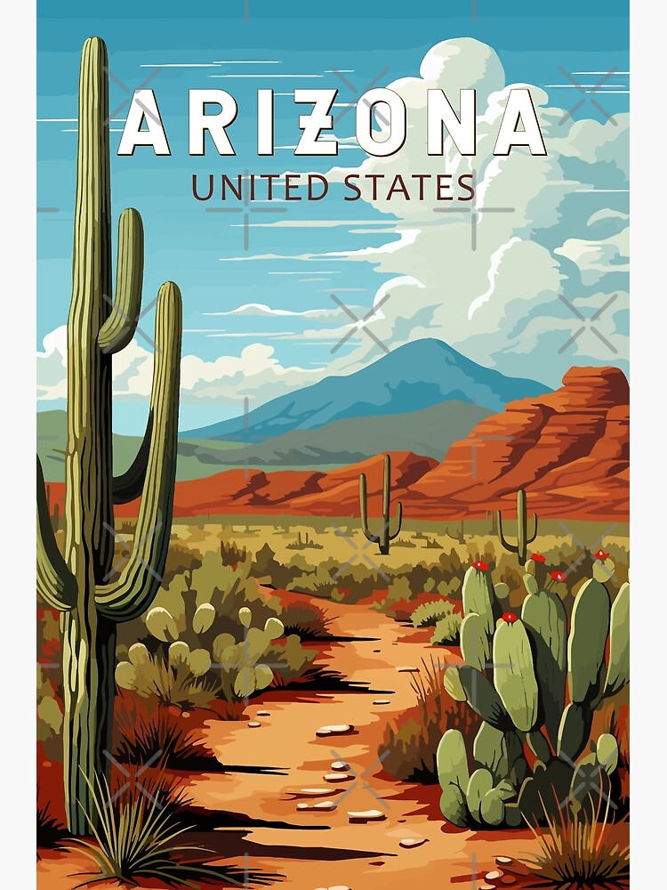 Arizona Travel Art Vintage