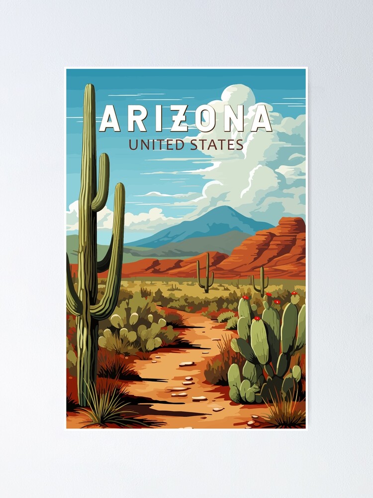 Arizona Travel Art Vintage