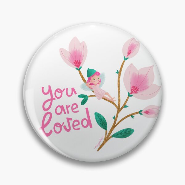 Item preview, Magnolia Flower Fairy - Beautiful and Magical Hand-Drawn Flower Fairy with her Favorite Spring Pink Flower - Illustration with text designed and sold by yupcat.