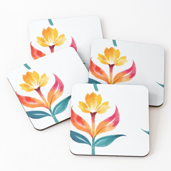 Item preview, Colorful stylish minimalist abstract flowers water color designed and sold by yeekazar.