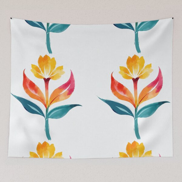 Item preview, Colorful stylish minimalist abstract flowers water color designed and sold by yeekazar.