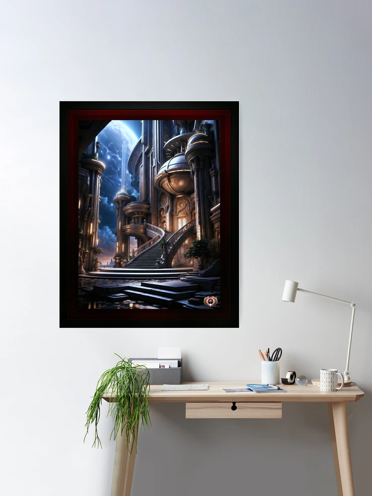 The Hypercinian Hotel Beautiful AI Concept Art by Xzendor7 Room Decor Poster Are Print