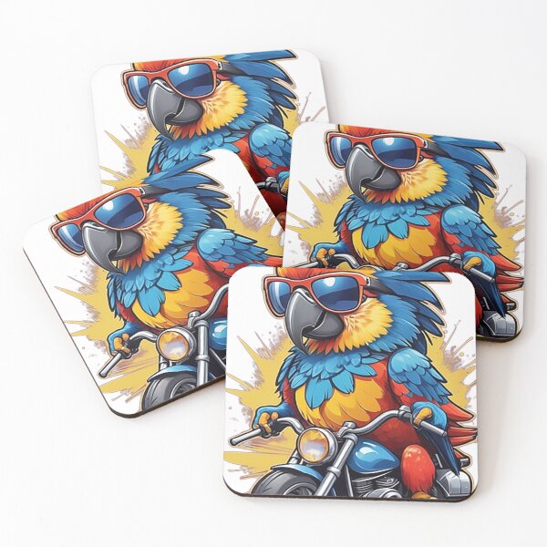 Item preview, Motorbike Riding Macaw designed and sold by likbatonboot.