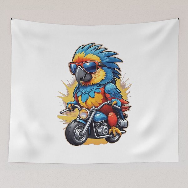 Item preview, Motorbike Riding Macaw designed and sold by likbatonboot.