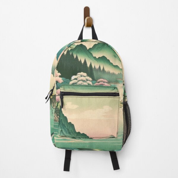 Item preview, Japanese Landscape Mountain River Valley in Spring Time designed and sold by HippieFarms11.
