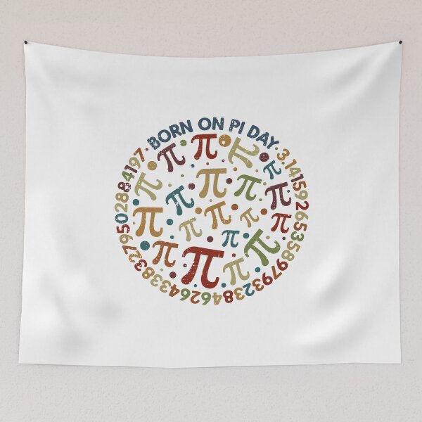 Item preview, Born on Pi Day March 14 Distressed Retro Circle Shaped Mathematics Retro Design  designed and sold by venomousvector.