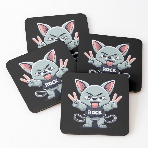 Item preview, rocker dog doing the rock sign designed and sold by Joncasmiart.
