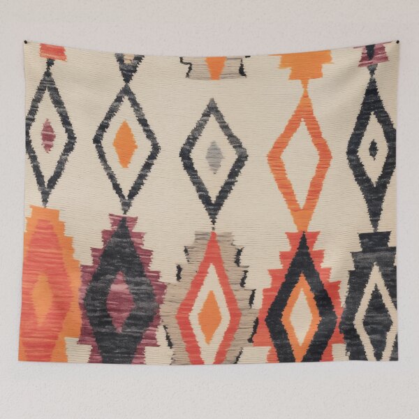 Item preview, Moroccan Berber Rug Design No.48 - Multicolor, Ivory White designed and sold by Zoltan Ratko.